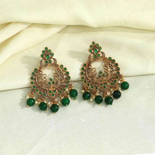 Green Color Antique Earrings