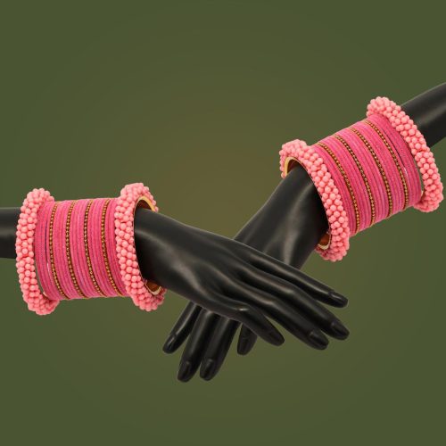 Pink Color Bangles Set Size: 2.4
