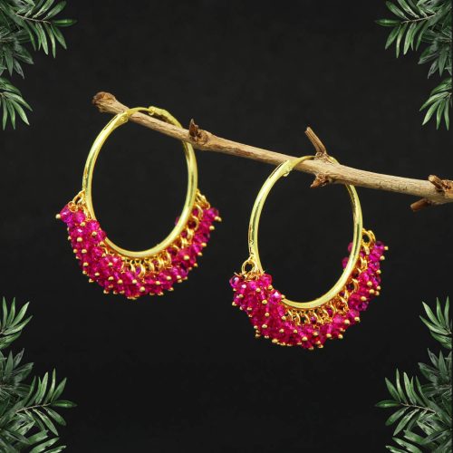 Rani Color Antique Hoop Earrings