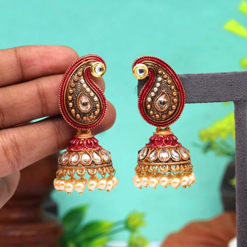 Rani Color Mint Meena Earrings