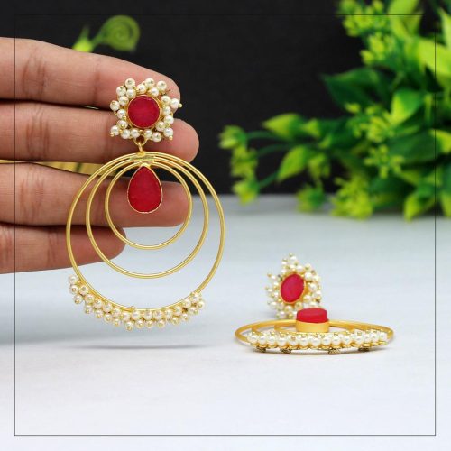 Red Color Amrapali Earrings