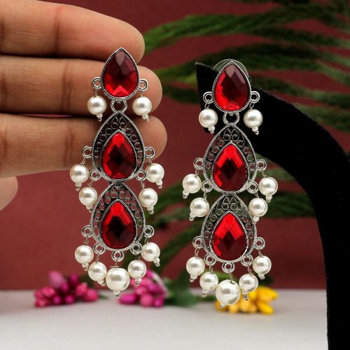 Red Color Antique Earrings