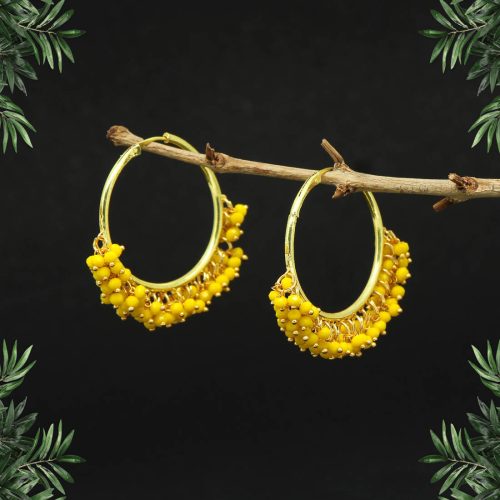 Yellow Color Antique Hoop Earrings